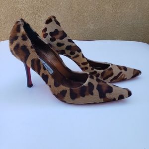 Angeleigh Anastasio Womens Leopard Print Heels Size US 5.5 EU 36 Made in Italy